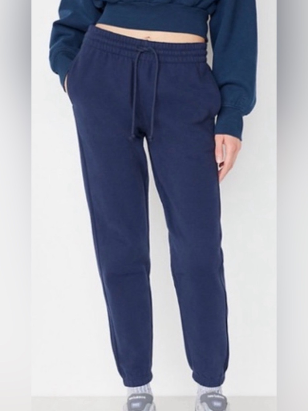 Aritzia TNA Navy Joggers Cozy Fleece